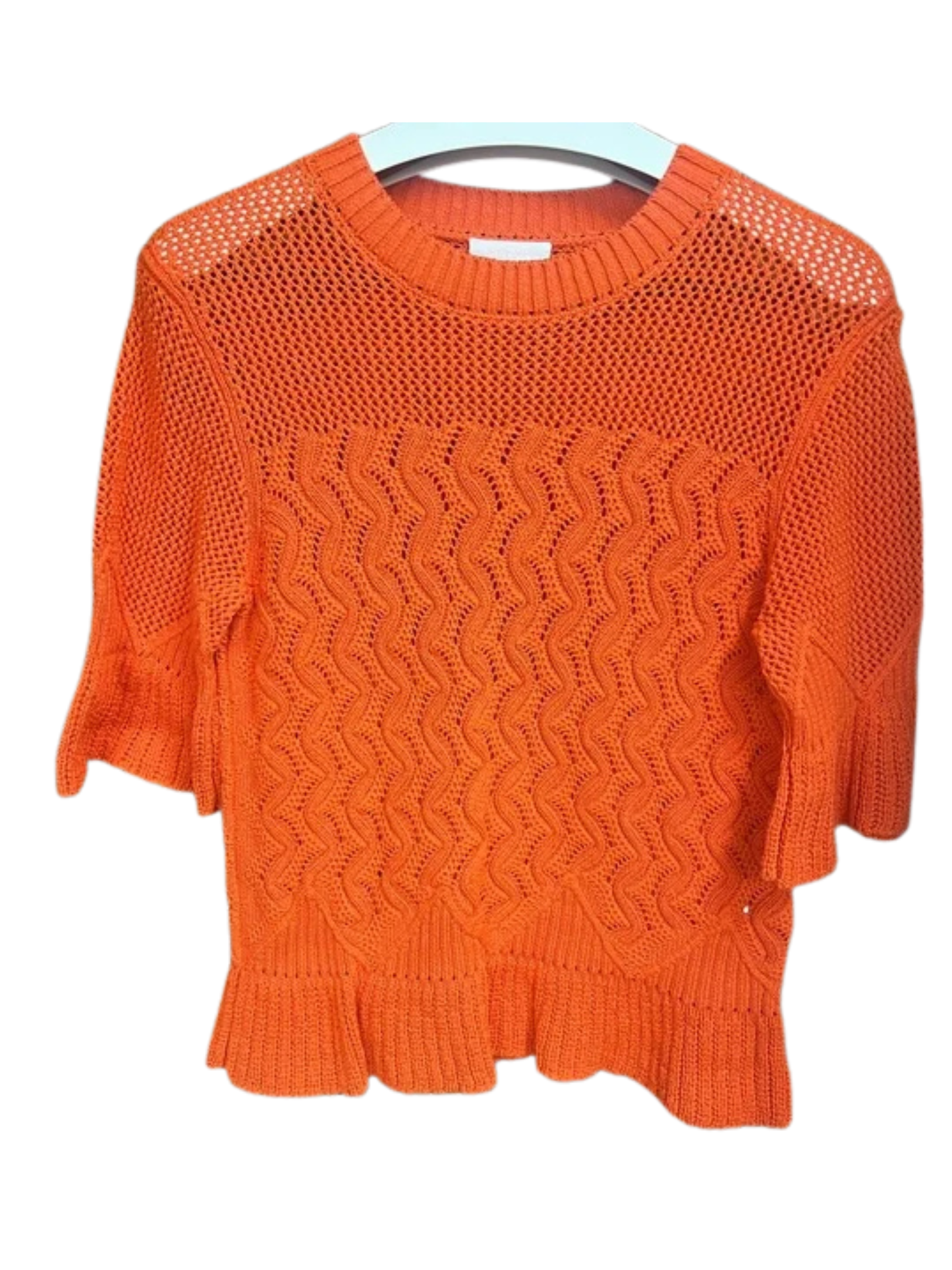 Orange Mixed Weave Sweater