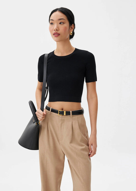 Kyle Knit Round Neck Crop Top