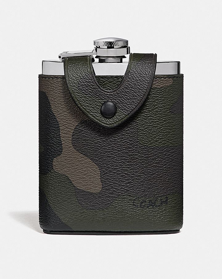 Camo Leather Flask