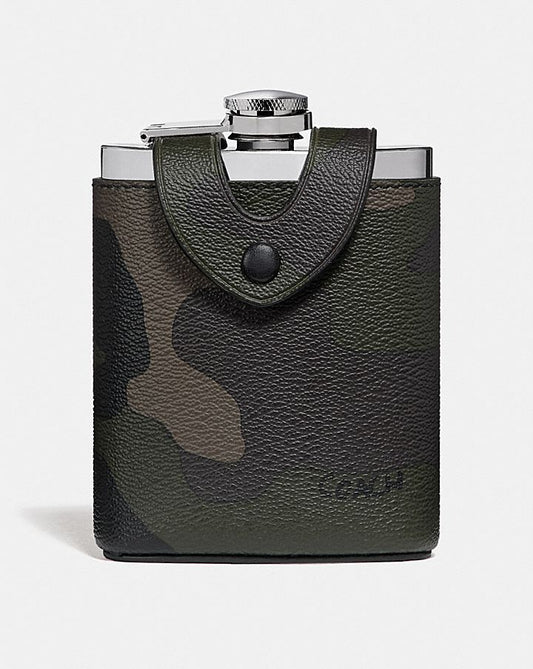 Camo Leather Flask