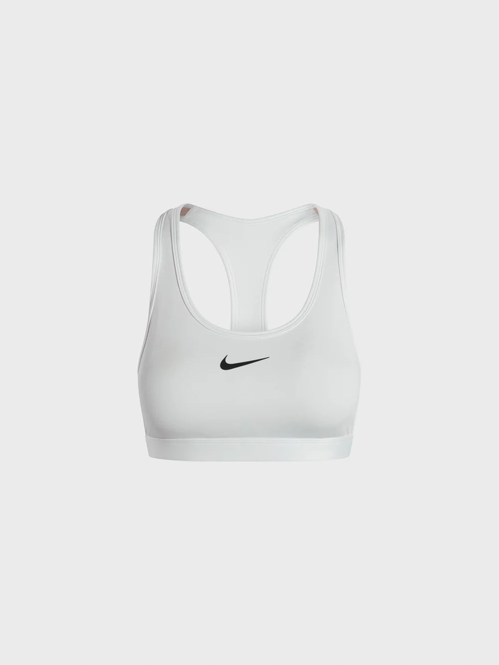 Swoosh Medium Support Padded Sports Bra (White)